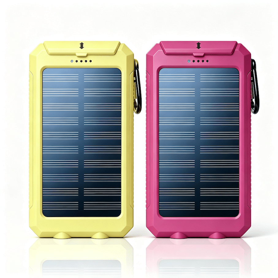 TEMU 2pcs 20000mah Solar Power Bank, Portable Dual Usb Solar Charger, 4 Color Combinations , Built-in Led Flashlight And Compass, Emergency Backup
