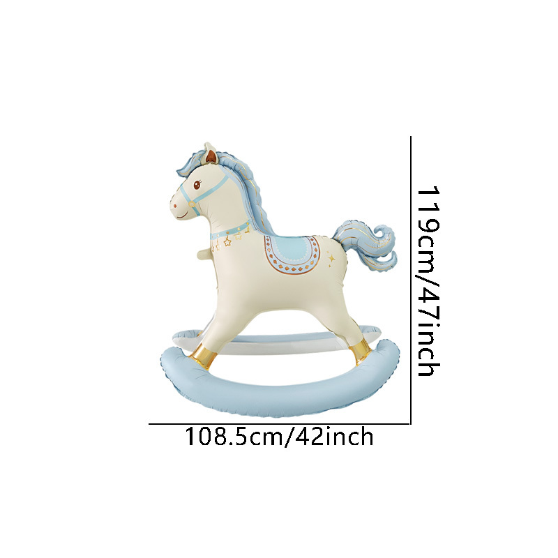 Image of 1pc Standing 3d Swinging Horse Foil Balloon, Indoor Tabletop Party Decoration Placement Decor Birthday Party Atmosphere Background Room Decoration, For Halloween, Christmas
