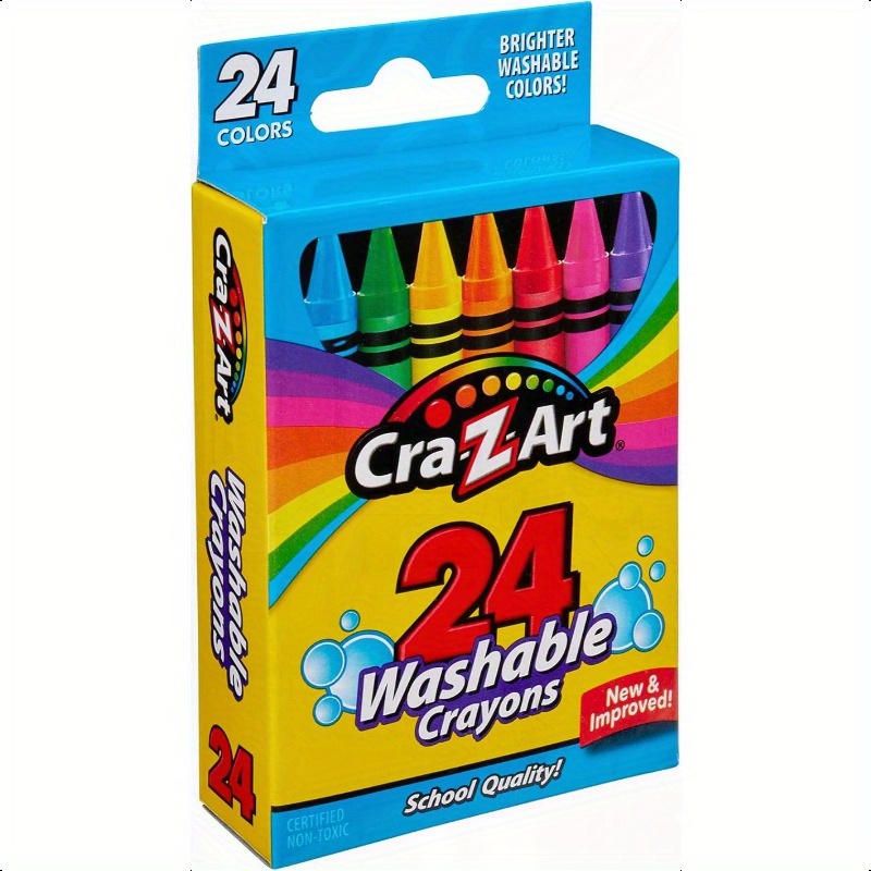 TEMU Washable Crayons 24 Count Crayons For Back To School Supply List Essential