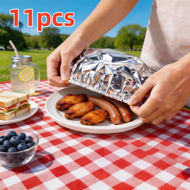 TEMU 52cm/20.5in Extra Large Reusable Food Insulation Cover, Aluminum -keeping Cover, Food Temperature At All Times, Elastic Drawstring Is