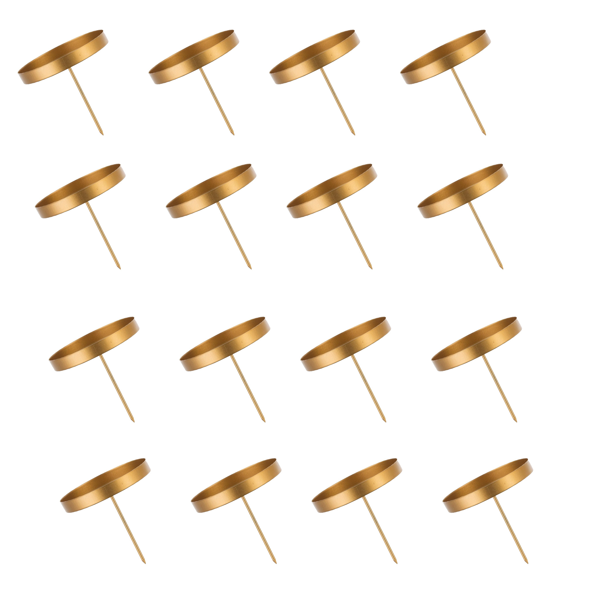 Image of Candle Holder Advent Wreath Pillar Candles Golden 8 Cm- Set Of 12/16 Advent Candle Holders Without Pin Advent Plate Wreath For Inserting Candles Christmas Decoration Table Decoration: Home& Kitchen