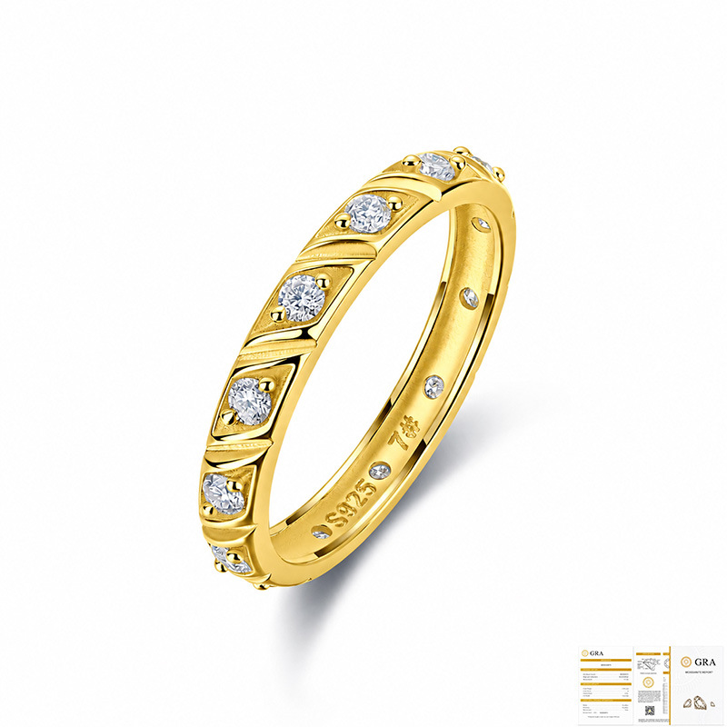 Unisex S925 Moissanite Engagement Ring, Solitaire Promise Ring