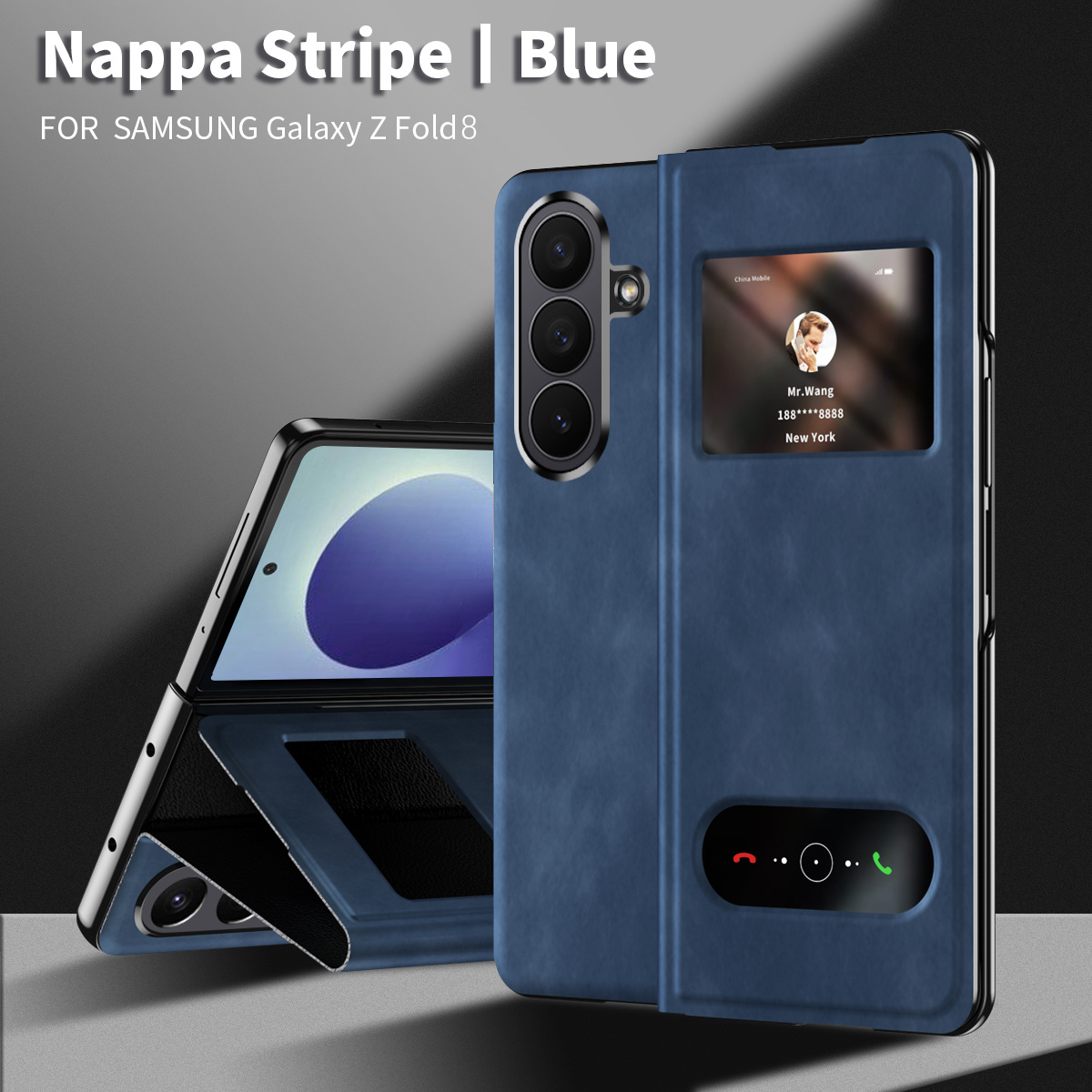TEMU Phone Case: Phone Case For Galaxy Z Fold 8 Ultra, , Folding Front Window For Viewing Call Notifications, Stand -watching, Drop-proof, Stylish,
