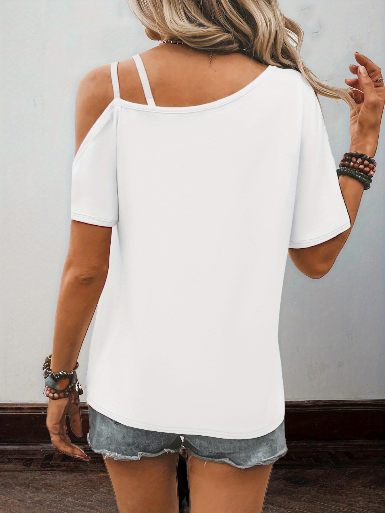 Shirt Manica Maglia Con Ali Sulle Spalle Maglietta In Cotone A