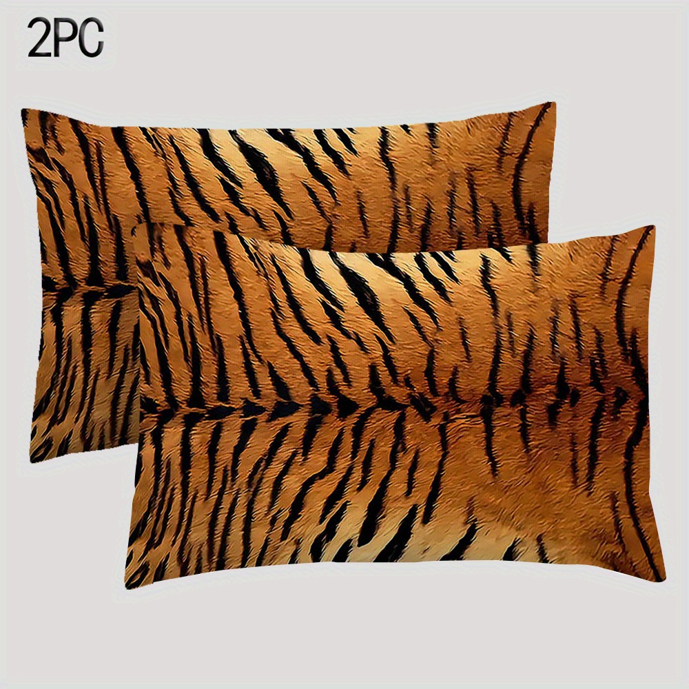 TEMU Set Of Stripe Pattern Short Plush Pillow Covers, Suitable For Home And Bedroom Decor, Without Pillow Inserts