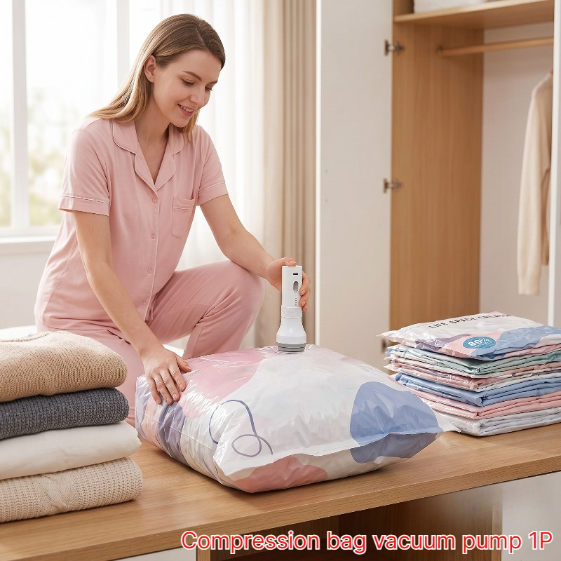 TEMU Portable Air Compressor, Vacuum Storage Bag Air Pump, One-button Operation, Portable Vacuum Compression Bag Air Pump, Rechargeable Suction Pump,