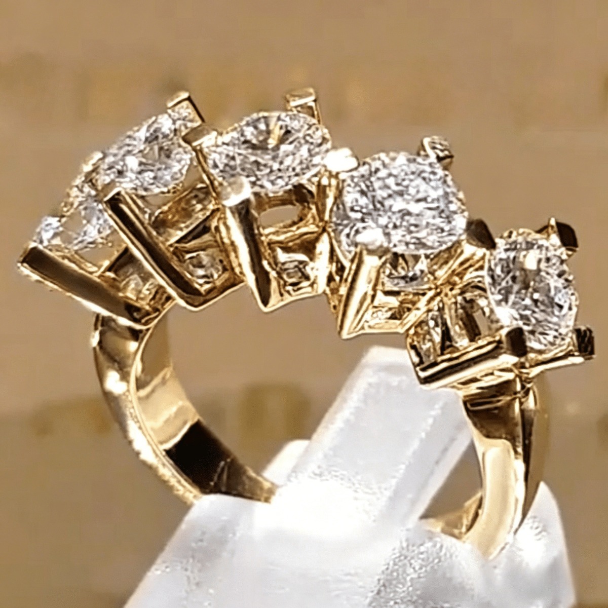 TEMU Anello in Zirconia placcata per abbigliamento da sposa, fidanzamento, matrimonio e casual - Elegante da sposa, regalo conveniente per o speciali