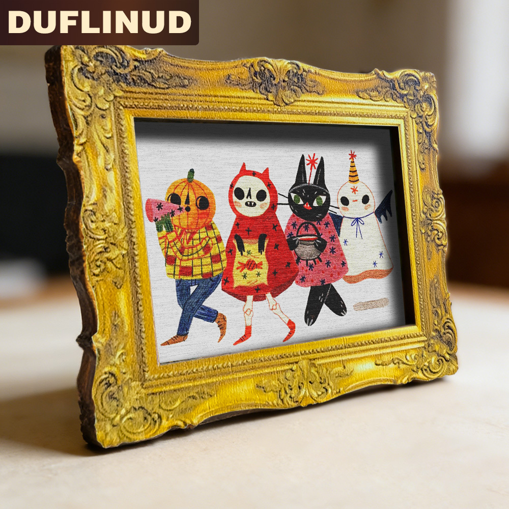 TEMU Duflinud Wood Fridge Magnets Suitable - Pumpkin For Man & With , Artificial Wood Refrigerator Magnets For Halloween Party, Festive Door