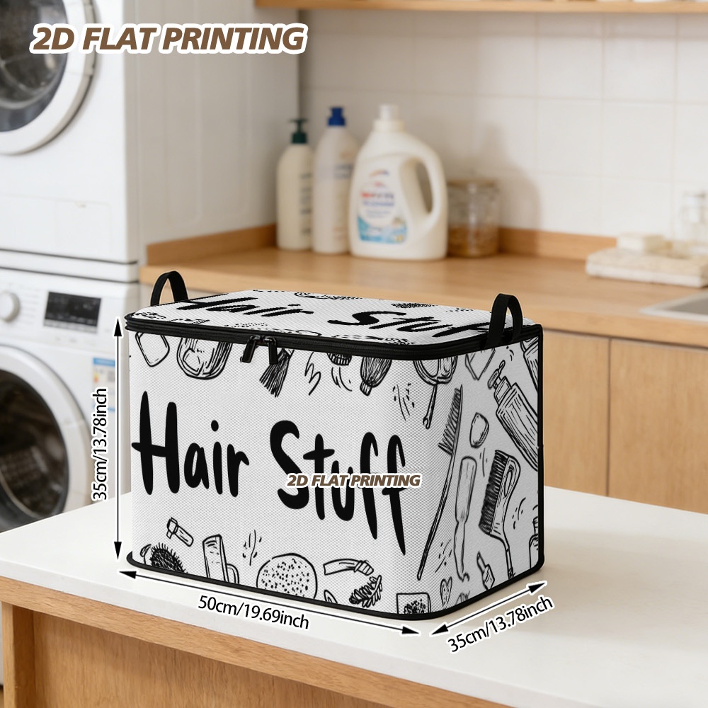 TEMU (2d Flat) 1pc Hair Styling Tools Sketch Shelf Baskets, Foldable Storage Case, Large Capacity, Book Tidy, Bedroom Storage, Office Organizer,