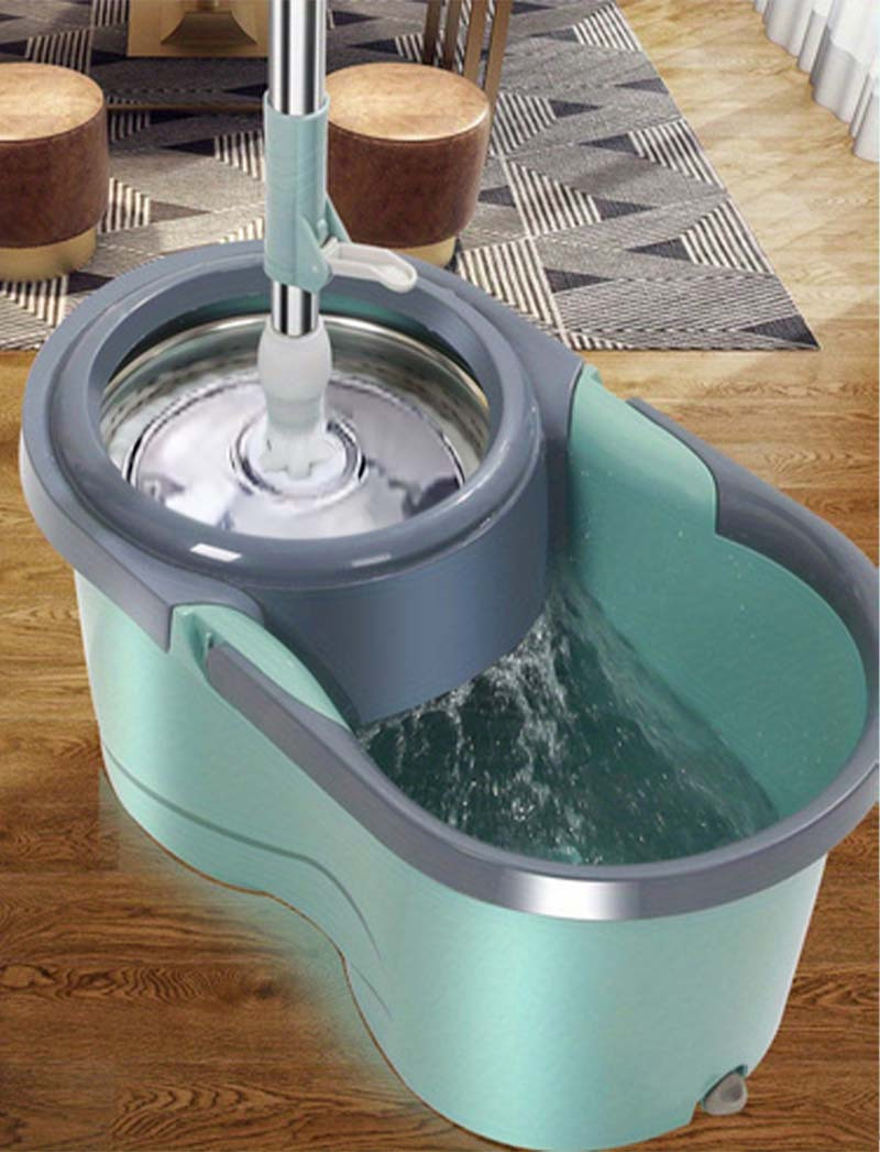 easy   spin mop and bucket set hands free wet dry use for kitchen bathroom living room bedroom   cleaning solution details 2