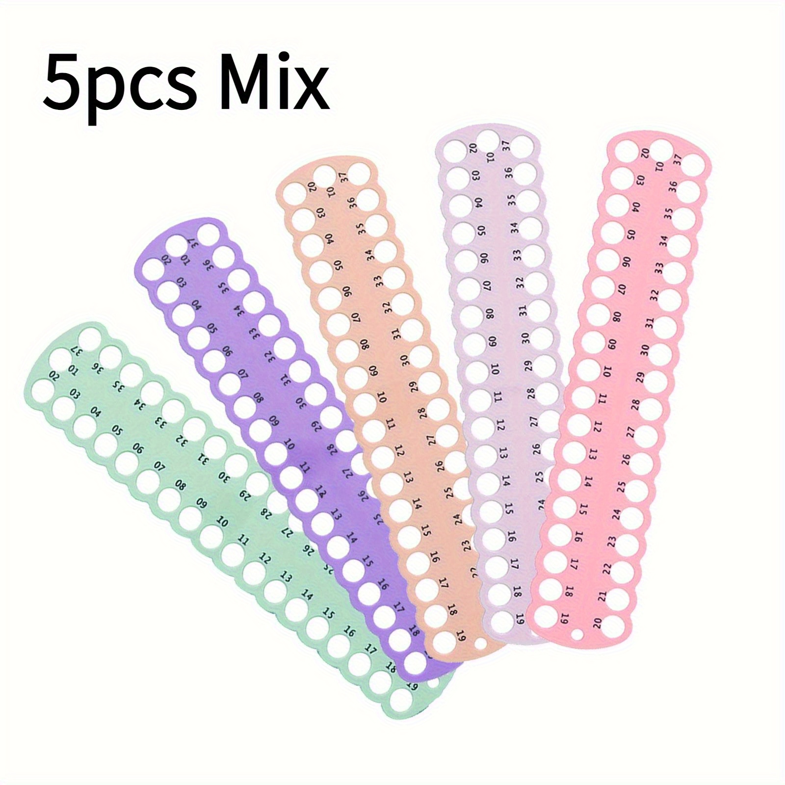 TEMU 5pcs Colorful Winding Board- Easy To Organize Threads With Numbered Slots, Plastic Supplies With Variants(pink, Purple, Green, Blue, Yellow)-