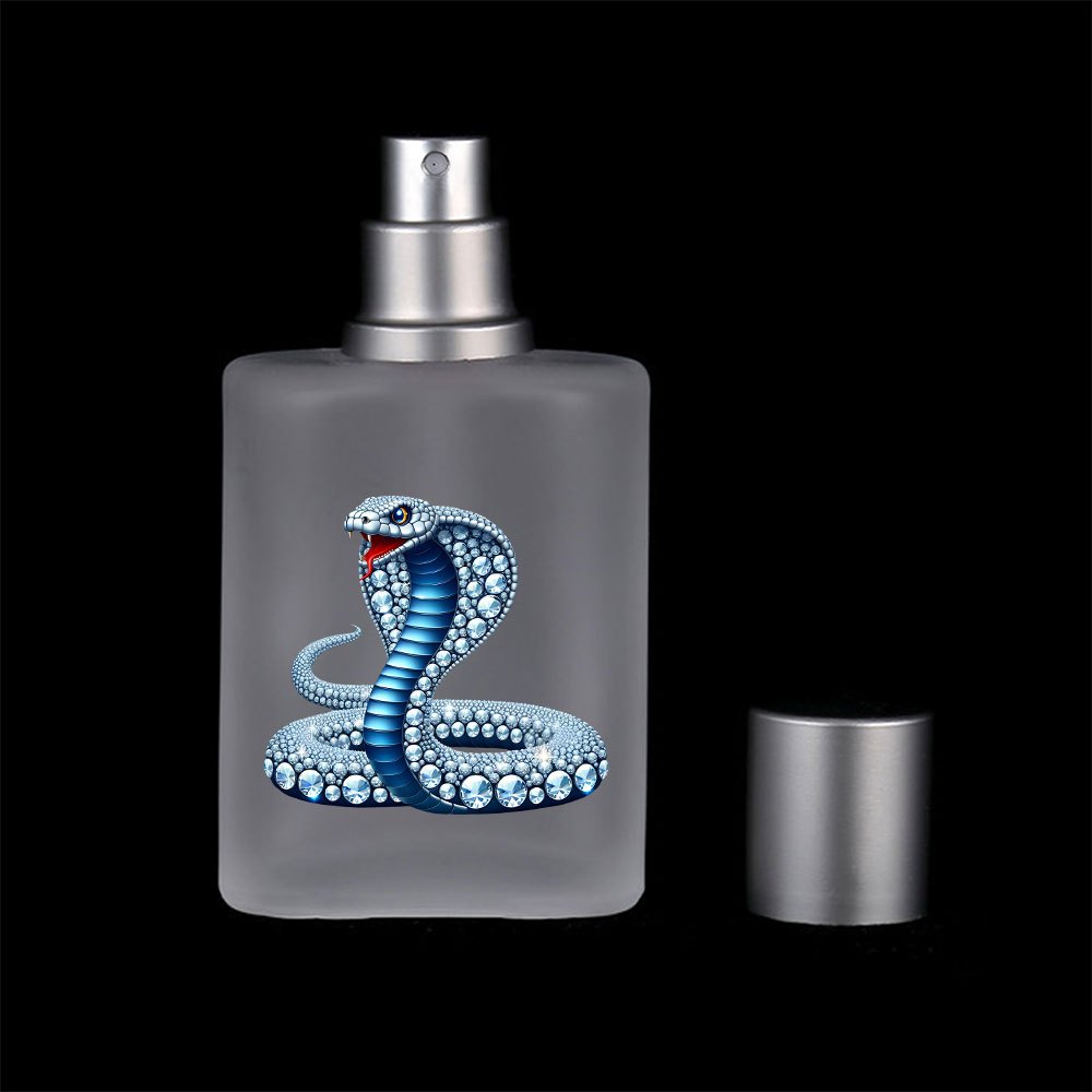 TEMU 1pz Cobra 50ml Bottiglia Spray in Vetro Smerigliato con Nebulizzatore a Foglia Fine - Elegante Bottiglia per e Cosmetici, Ricaricabile e per