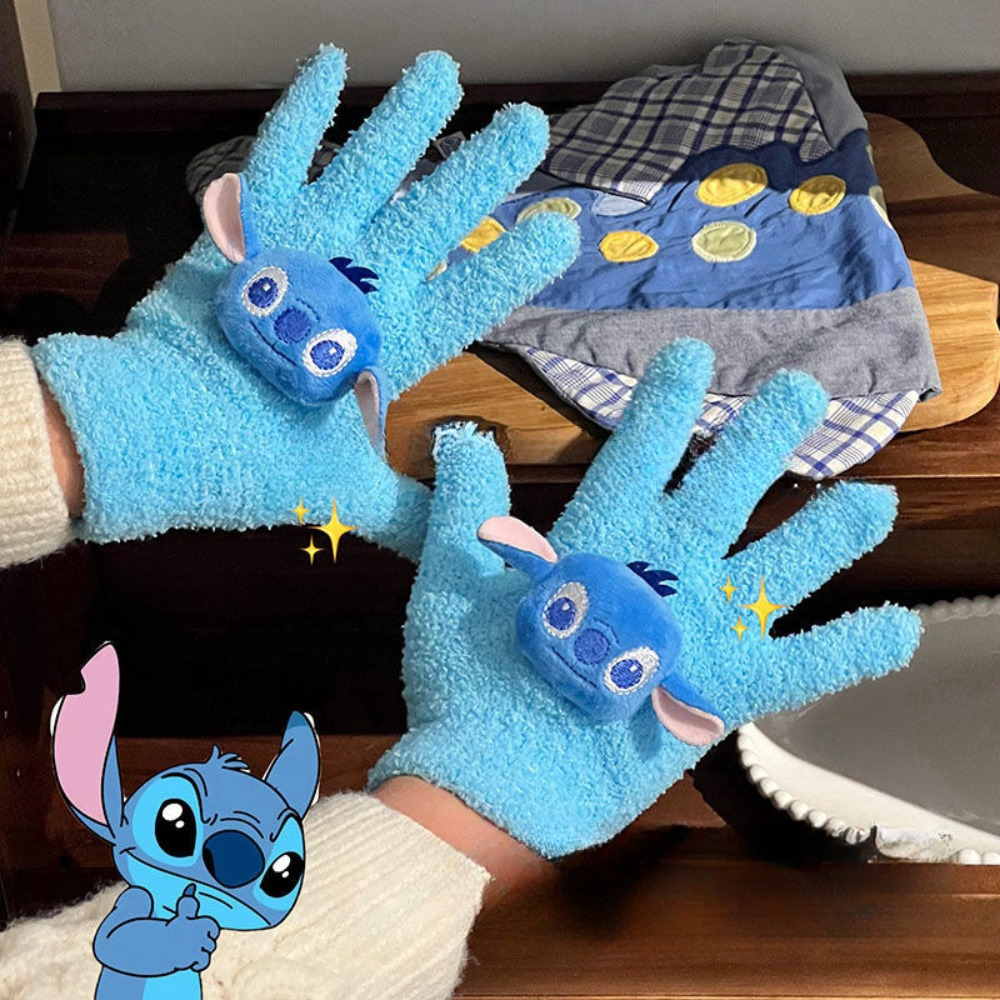 

Disney Stitch Embroidered Coral Fleece Gloves 1pc - Comfortable, Warm, And , Suitable For Winter | , Hand Washable Polyester Fiber