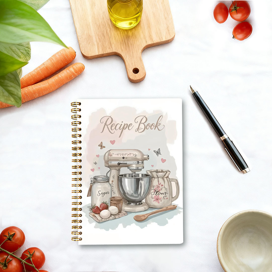 TEMU 1pc, A5 Recipe Notebook, Fillable Blank Recipe Notebook, Record Your Exclusive Recipes, Spiral Binding, Recipe Planner, Ideal Gift For