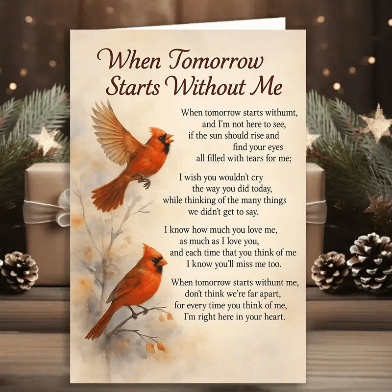 TEMU Pre Order 4pcs (2 Greeting Cards+2 Envelopes) "tomorrow Without Me" Memorial Card - And , Comforting , Mourning Gifts (including Envelopes),
