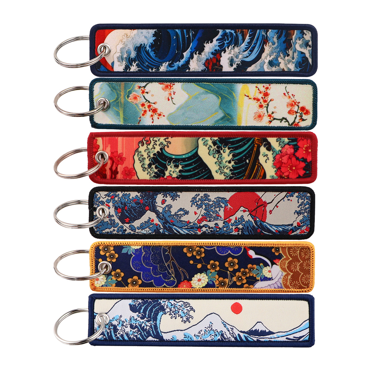 TEMU 6pcs/set Fashion Embroidered Key Tag Motorcycles Cars Backpack Keychain For Key Ring Gifts