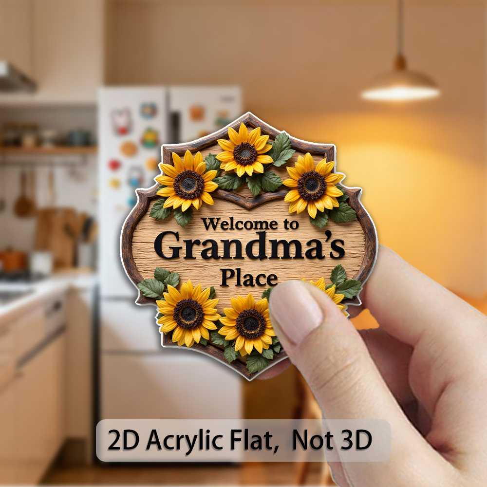 TEMU 2d Plane, An Acrylic Fridge Magnet, Dishwasher, A Sign From Grandma Featuring A Sunflower Arrangement In - Ideal For And Hosts, , Thanksgiving