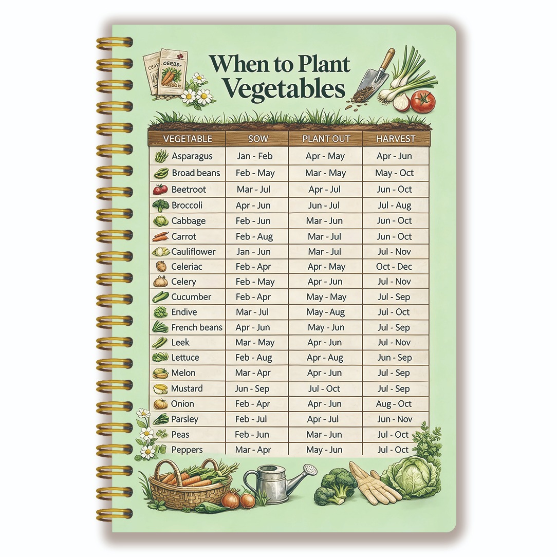 TEMU 1pc Vegetable Planting Planner And Log Book, Spiral-bound Gardening Notebook, 100 Pages/50 Sheets Of Lined Inner Pages, Compact Cover Design.