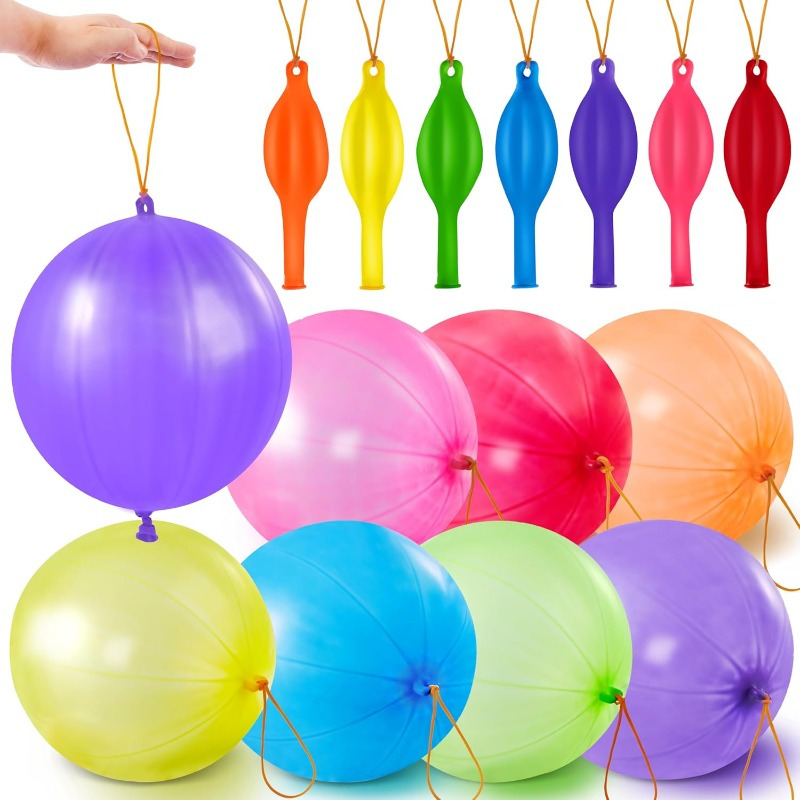 

36pcs Vibrant Punch Balloons With Rubber Band Handles - Birthday Parties, Bags & Interactive Fun