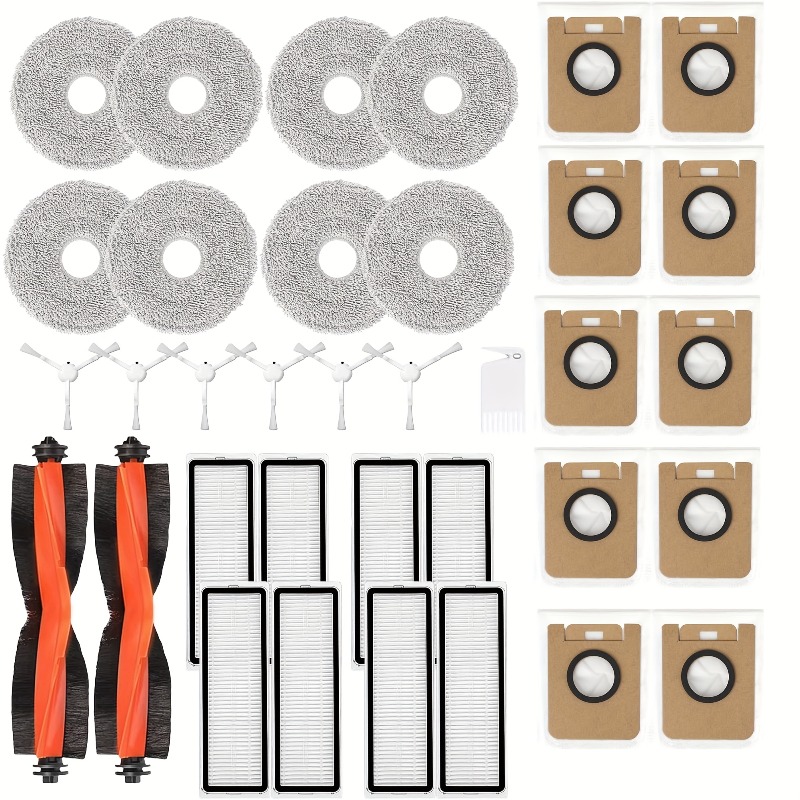 TEMU Kit di ricambio da 35 pezzi applicabile a Xiaomi Robot Vacuum X20 Plus, X20+, X10 Plus, X10+ | 2 spazzole principali, 6 spazzole laterali, 10