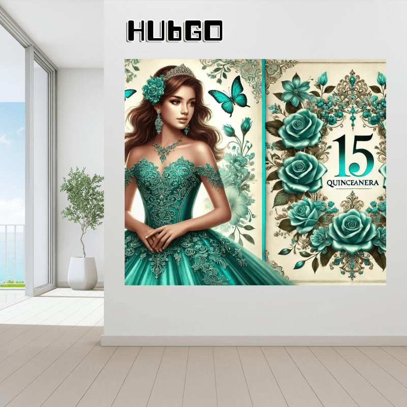 turquoise quinceanera backdrop birthday party featuring - Temu