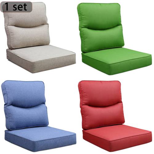 woven fabric piping patio cushion thickened outdoor seat and back pillow set