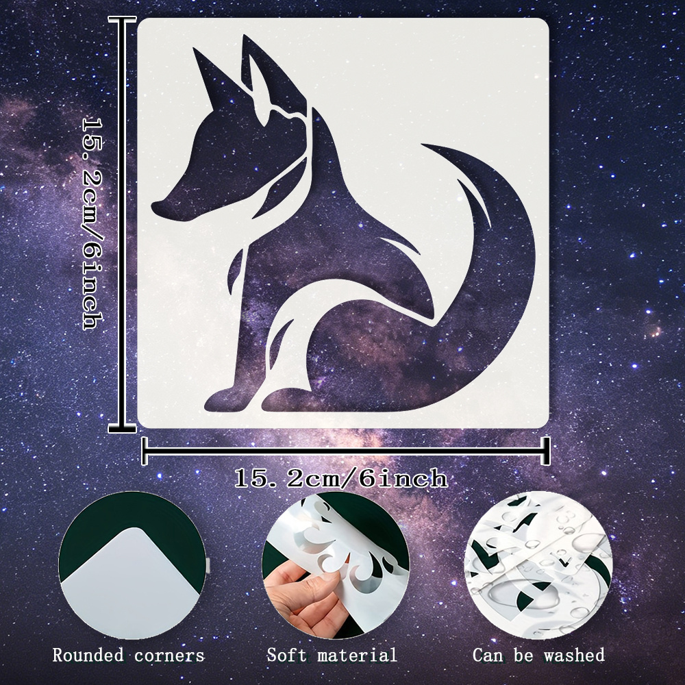 Minimalist Fox Outline Template for Crafting