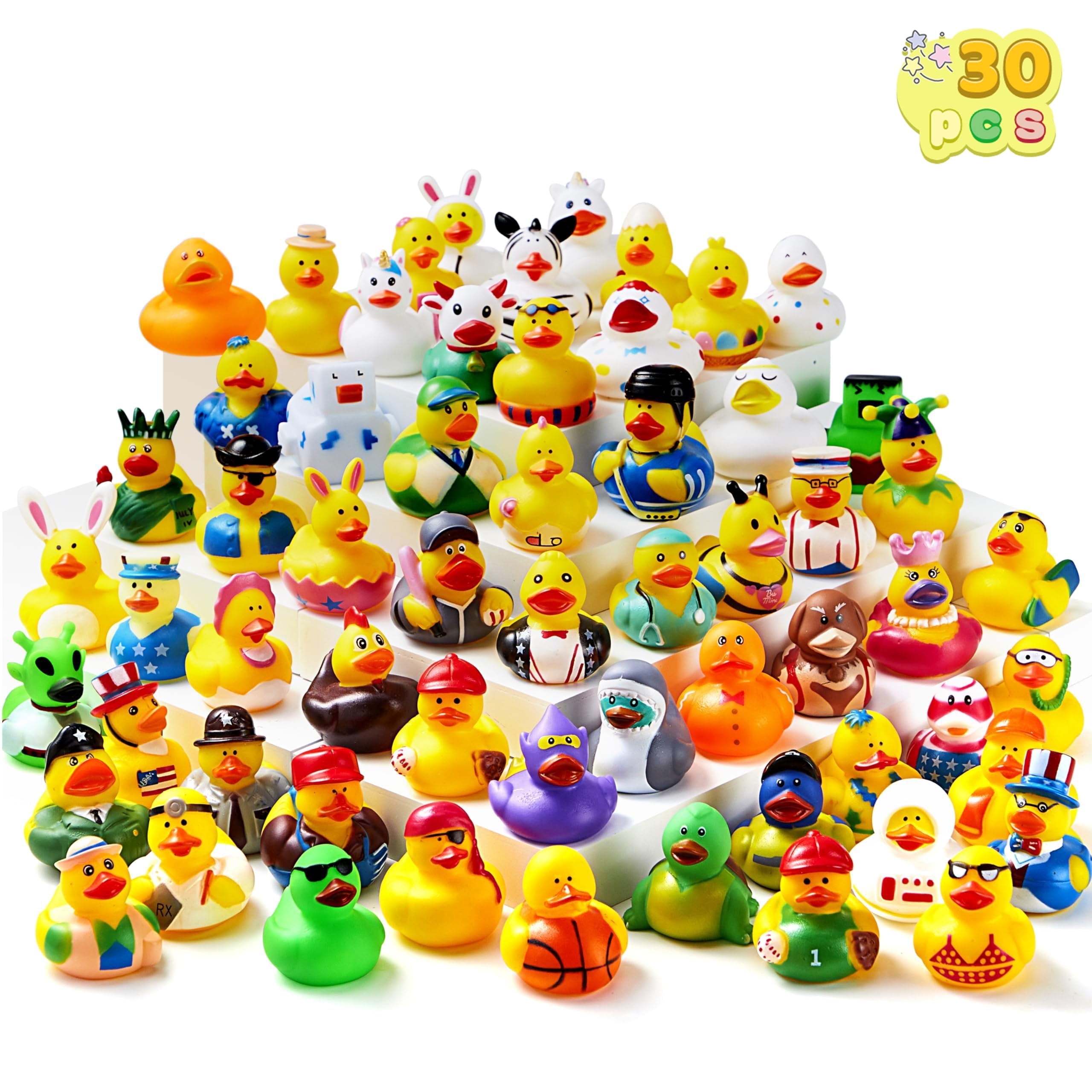 TEMU 30pcs Rubber Ducks, Random Assortment Mini Rubber Toys, Christmas And Birthday Gifts, Party Favors For Halloween, Easter