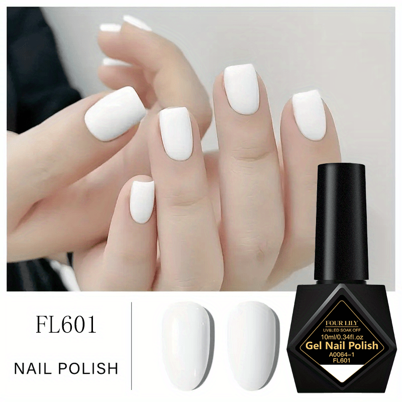 Image of 4 Lily Diamond Bottle--0.34fl.oz Nail Gel Black And White Versatile Classic Popular Nail Polish Gel, Saturated And Smooth And Firm And Durable Suitable For Nail Art Women Holiday Gift