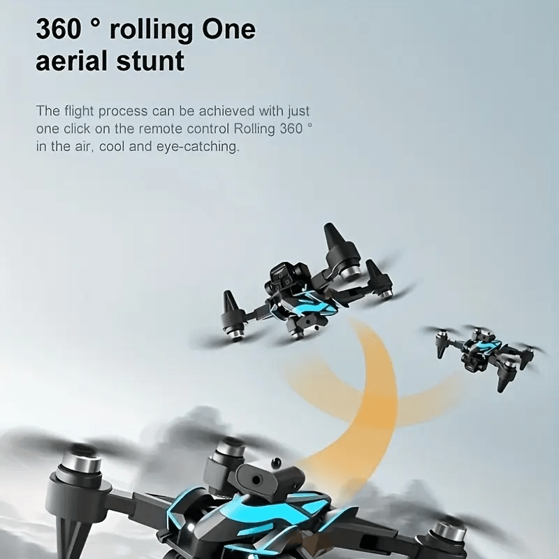 K12 Max Upgrade RC Drone Toy with Brushless Motor, HD Camera, 360° Obstacle Avoidance & Optical Flow - Wireless Remote Control, Realistic Drone Sounds, STEM Learning Gift for Teens 12+ (Black with Blue Accents), Remote Control Drone, Tech Gift, Highquality Construction