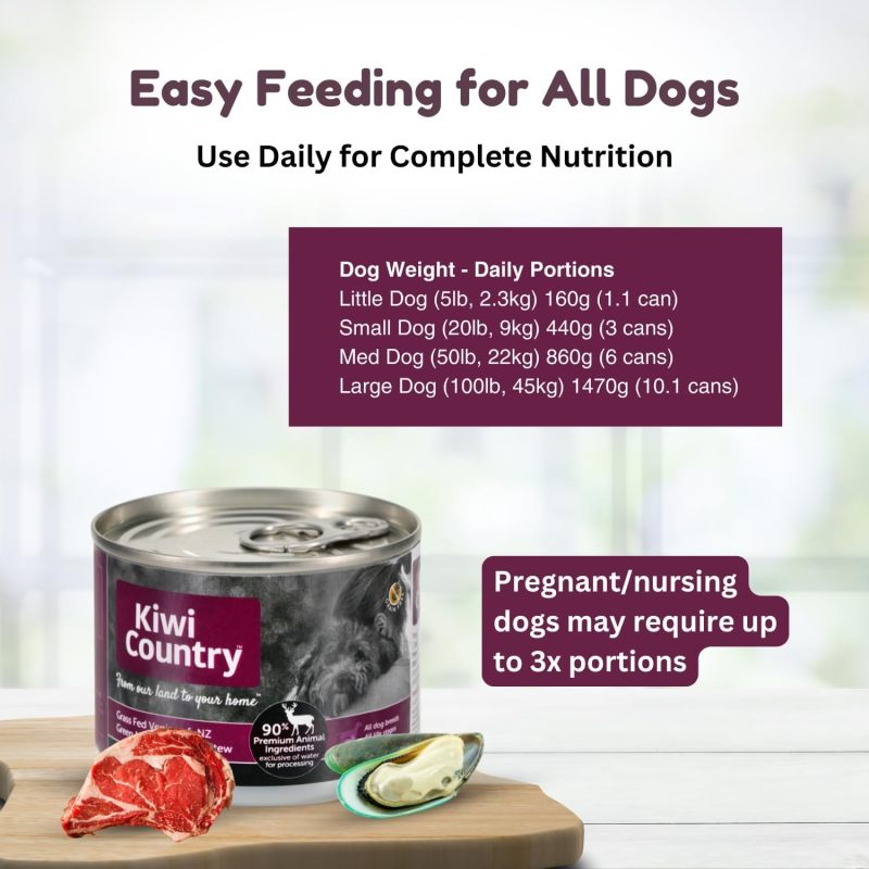 Wet Dog Food, Grass- Fed Venison and NZ Green Mussel Formula, Grain- Free, Formulated for All Dog Breeds and All Life Stages, Packed with Nutrition for Your Dog, 170g