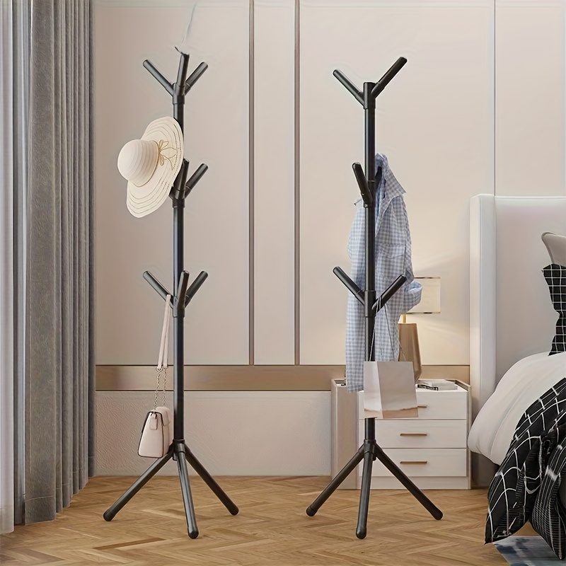 Simple Multi-Hook Clothes Rack, Plastic Coat Rack with 6 Hooks Optional, Hooks for Small Clothes& Bags in Entrance& Balcony