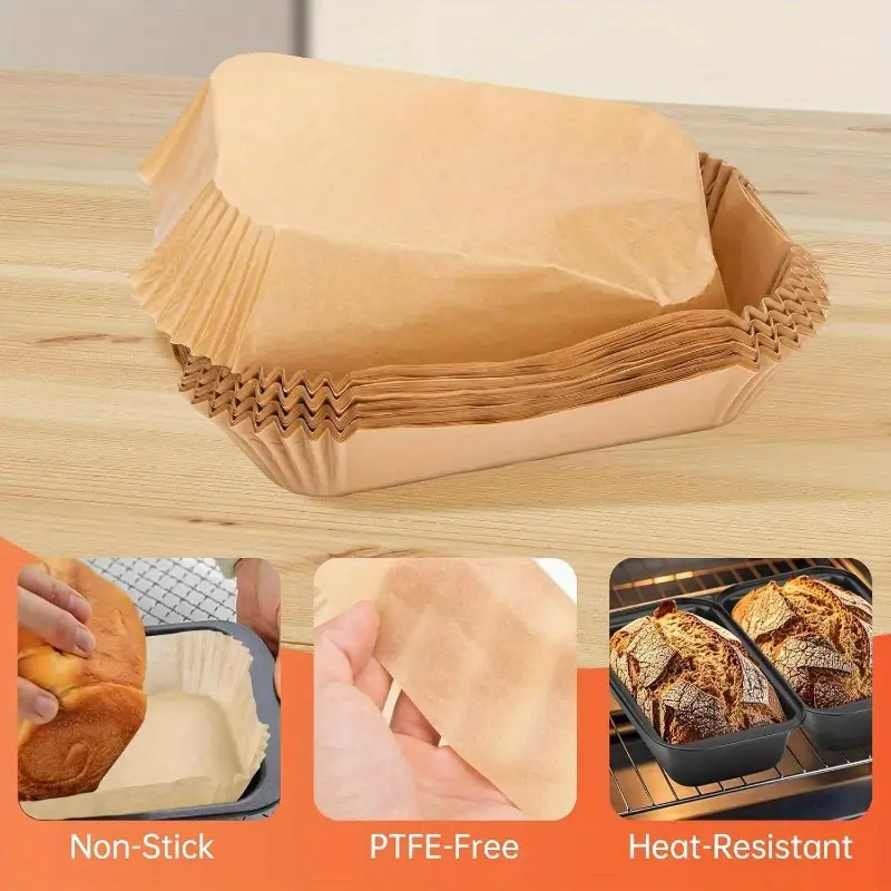 9x5 inch pre- parchment paper loaf pan liners - disposable bread baking sheets for toast, cakes, banana breads - , heat distribution, home & professional kitchens, bread baking supplies, kitchen essentials, liner, durable kitchen item Product details 1