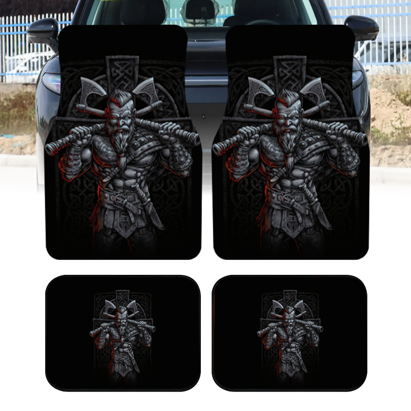 TEMU 4pcs Dark Style Car Floor Mats, Universal Car Interior Mats, Durable, Suitable For All Types Of Sedans And Suv Models, Car Decorative Mats,