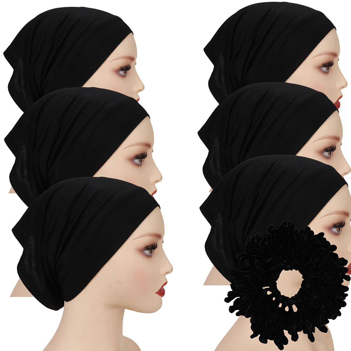 TEMU 7pcs Women' Underscarf Universal Tube Hat Suitable For Daily Outdoor Travel Wide Brim Tube Hat