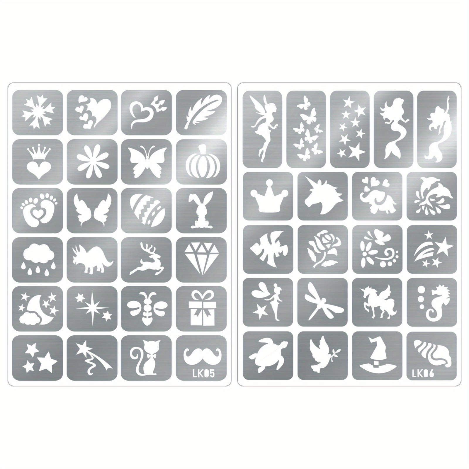 Temporary Tattoo Stencil Set, Simple And Lightweight For Hand And Body Art Decoration -