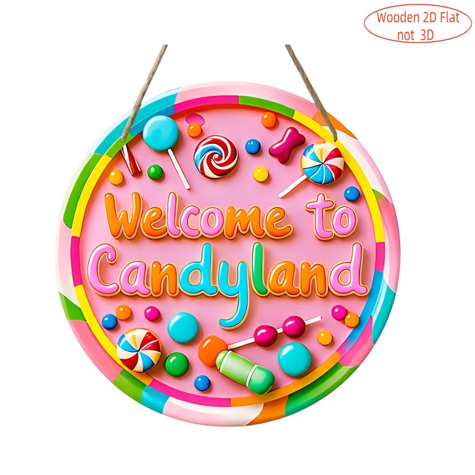 TEMU 2d Flat, 1pc Artificial Candy Color Decorative Wall Plaque - Compatible For Candy Stores, Parties, Weddings & Festive Events - Multicolor
