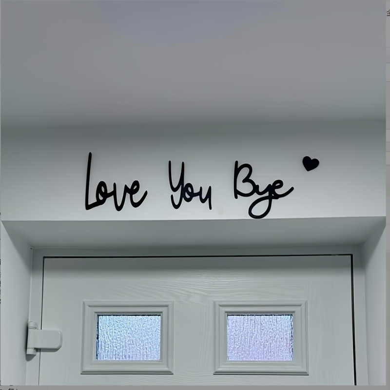 2d Flat "love You Goodbye" Plastic Material Door Frame Decoration - Retro Style, On Door, Valentine's Day Theme, Ideal For Porch, Porch Decoration | Cursive Script Decoration | Handmade