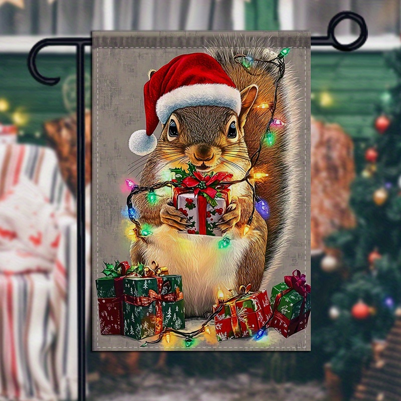 TEMU 1pc Double-sided Garden Decor Garden Flag Seasonal Fusion Of And Christmas Theme For Indoors Outdoors Spreading Cheer