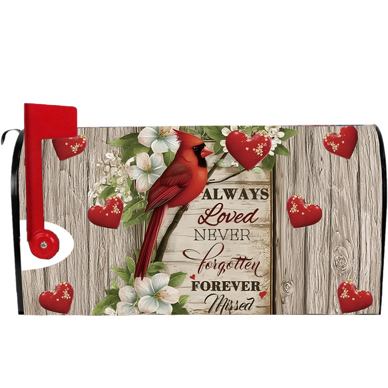 

1pc Valentine's Day Decorative Magnetic Mailbox Cover, Polyester, Waterproof, Standard Size, With & Hearts Design, For Garden, Patio & Home Decor, Spring Theme