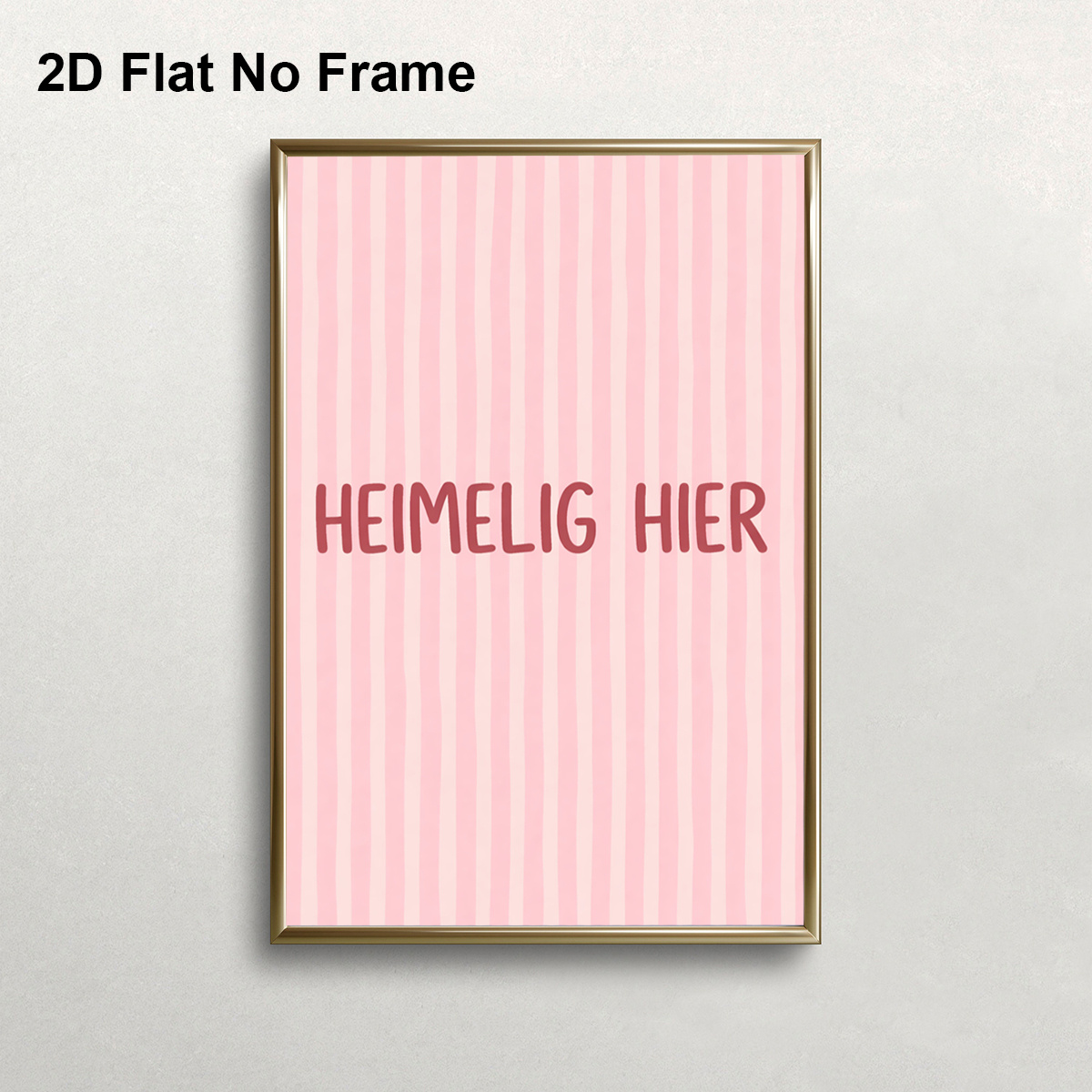 TEMU 2d Flat, 1pc Modern Minimalist Frameless Canvas Poster - " " Wall Art With Pink Stripes, Suitable For Bedroom, Living Room, Decor, / Decoration