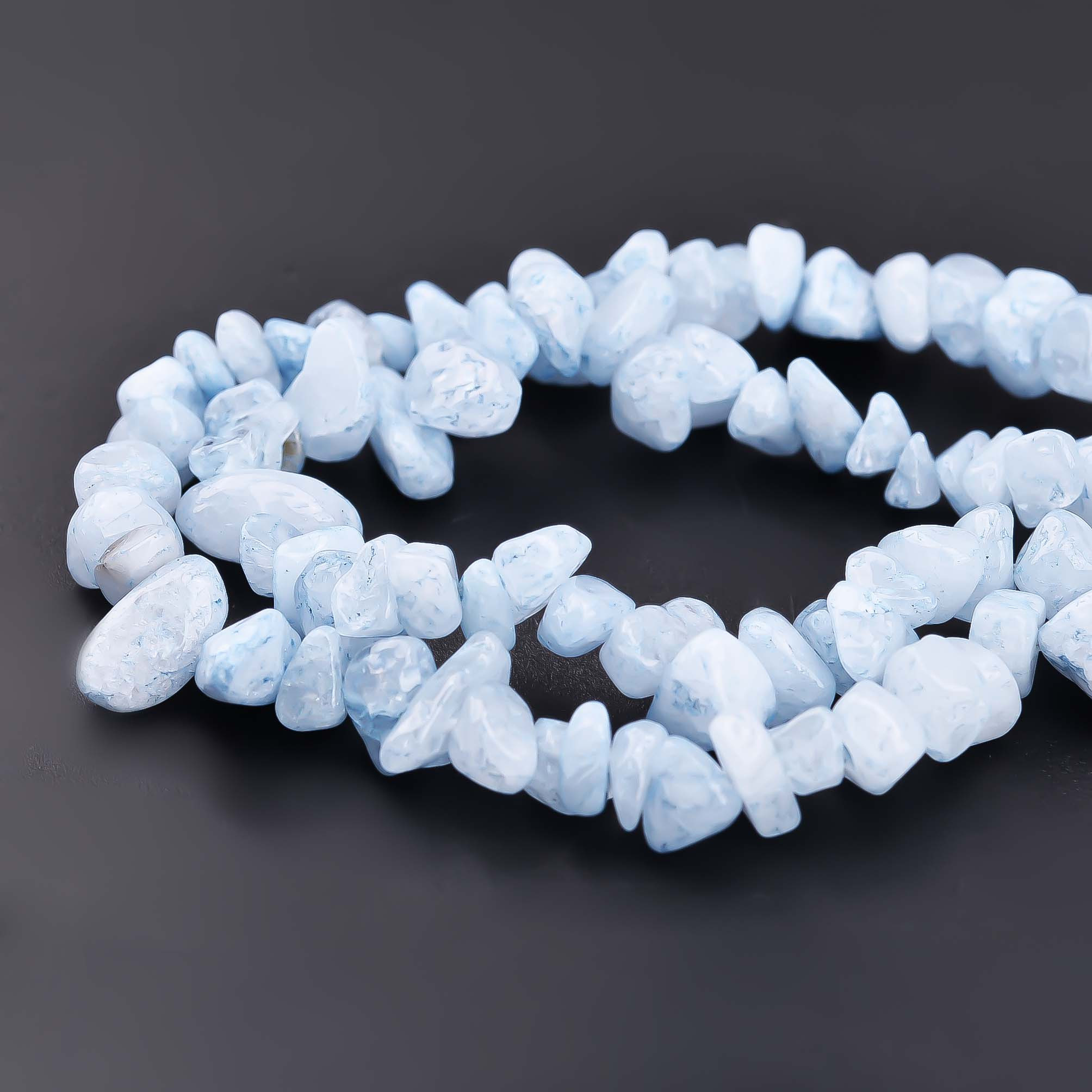 Image of 5-8mm Irregular Natural Stone Aquamarine Stone Beads Gravel Loose Beads For Jewelry Making Bracelets Additions 220pcs