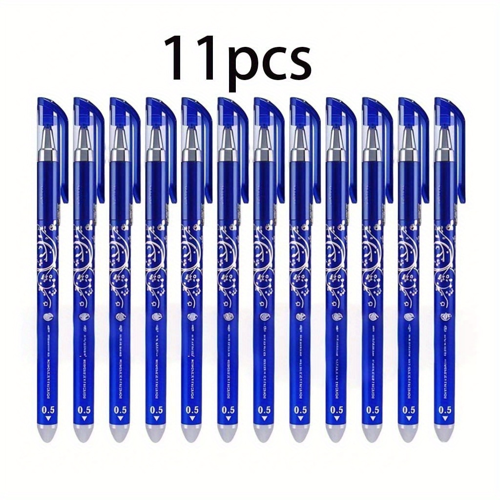 TEMU 11-pack Erasable Gel Pens - 2 Colors, 0.5mm Tip, Smooth Writing & Multifunctional - Perfect For Students!(buy 11 Get 1 Total Of 12)