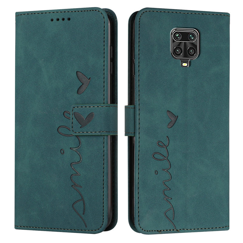 TEMU Phone Case: Pu Heart Pattern Wallet Phone Case, Suitable For Xiaomi Redmi Note 9s And Note 9 Pro, With 4 Card Slots For Cards, With Lanyard For