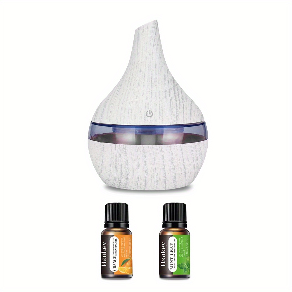 TEMU 300ml Wood Grain Humidifier & Essential Oil Diffuser Usb Powered, Includes 2