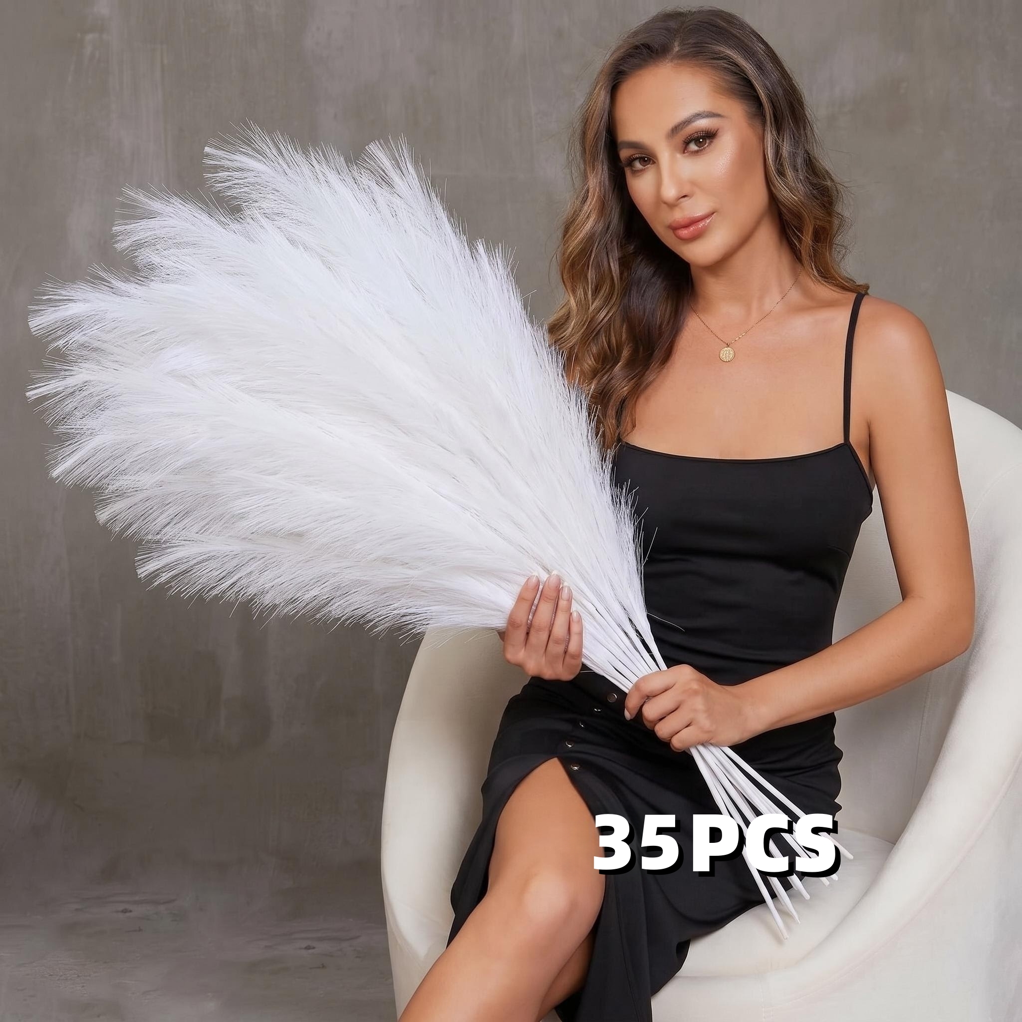 TEMU 35 pezzi - Fiori artificiali a e soffici da 26,8 pollici, decorativa in stile boh矇mien - Eleganti fiori decorativi per interni, arredamento da