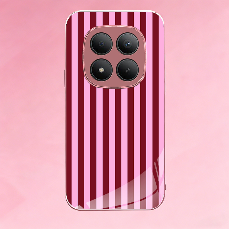 TEMU Phone Case: Wine Red And Light Pink Vertical Stripes Phone Case For Redmi Xiaomi Redmi A7 Pro 4g/note 15 Pro  5g/note 15 Pro 5g/note 15 Pro