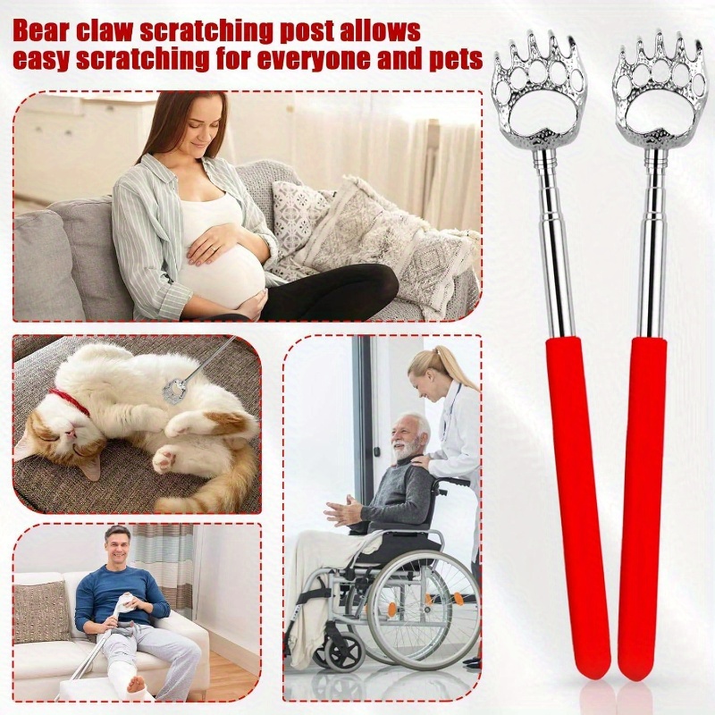 12pcs extendable   back scratcher - portable massager with rubber handles,   design, ideal for adults, bulk stocking stuffers, bingo game prizes, and relaxation, back scratcher for adults,   design, durable construction Product details 5