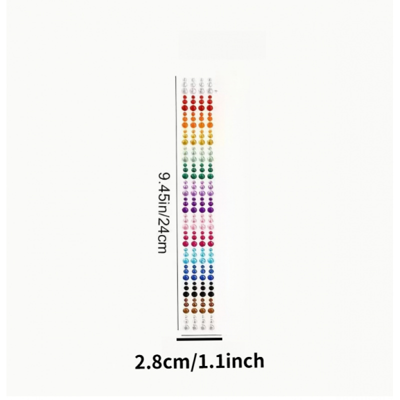 TEMU 180pcs 15-color 3d Self-adhesive Rhinestone Stickers - Round Shiny Gem Appliques, Suitable For Face, Body, And Nail Art - Ideal For Stage,