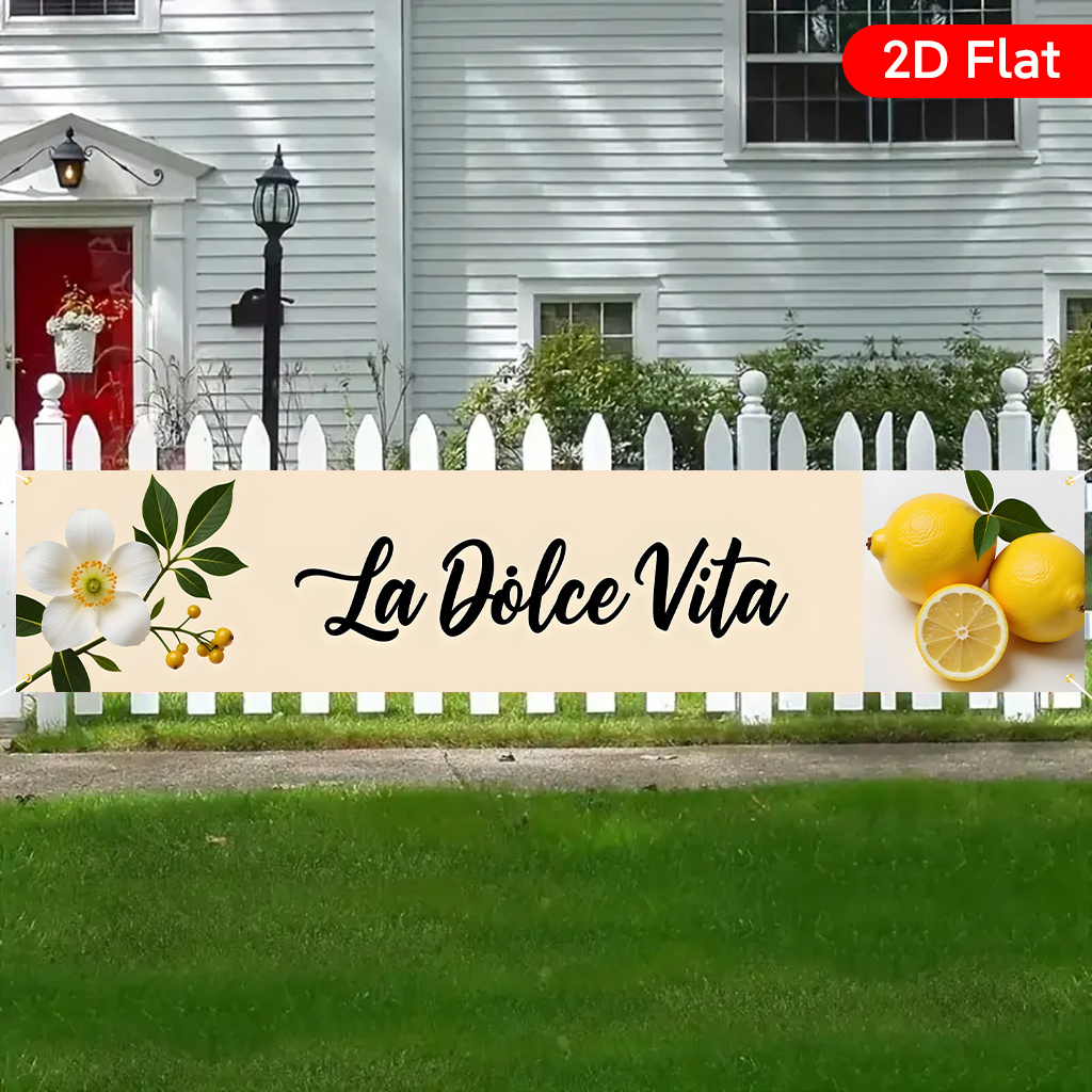 E-shop 2D Flat - 2D Flat - Ein 2D Flat Banner, "Lebensfrische" , Schön gestalteter großer Hofbanner für Geburtstagsfeiern und Jubiläen,